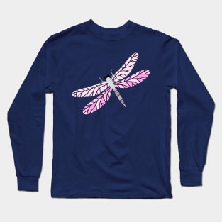 Colorful Hand Drawn Dragonfly, Nature, Spring Design Long Sleeve T-Shirt